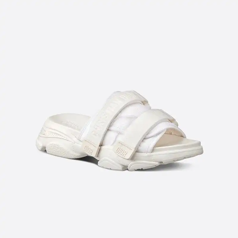 Hot Dior D-Wander Slides Women Camouflage Technical Fabric White