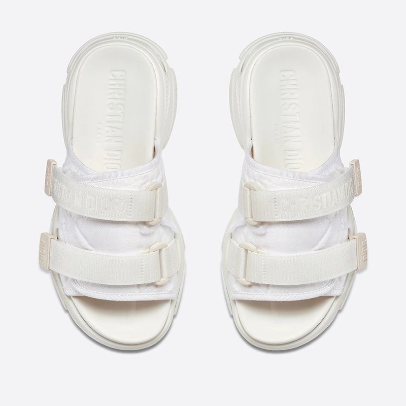 Hot Dior D-Wander Slides Women Camouflage Technical Fabric White