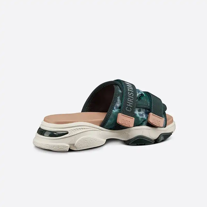 Affordable Hot Dior D-Wander Slides Women Camouflage Tie & Dior Technical Fabric Green