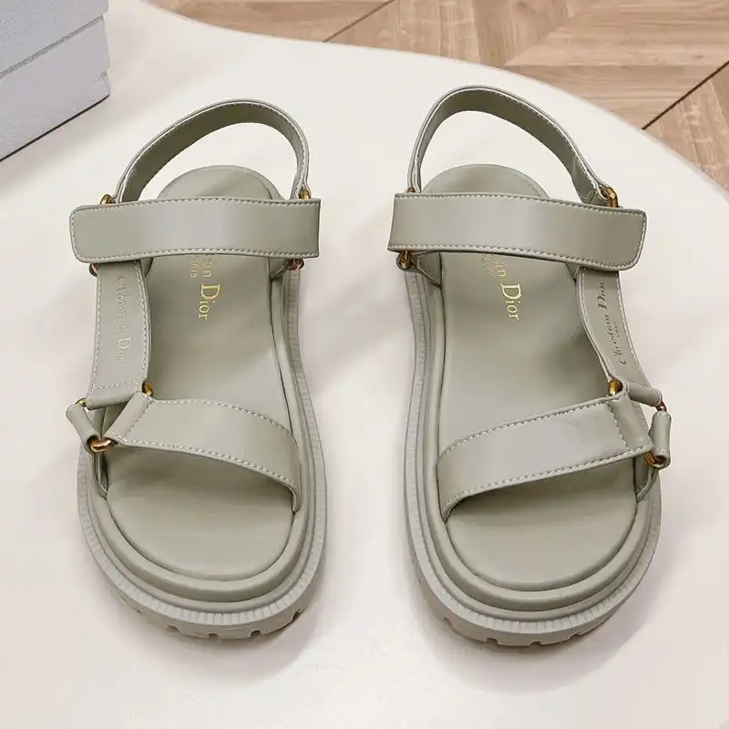 Affordable Hot Dior D-Wave Sandals Women Calfskin Grey