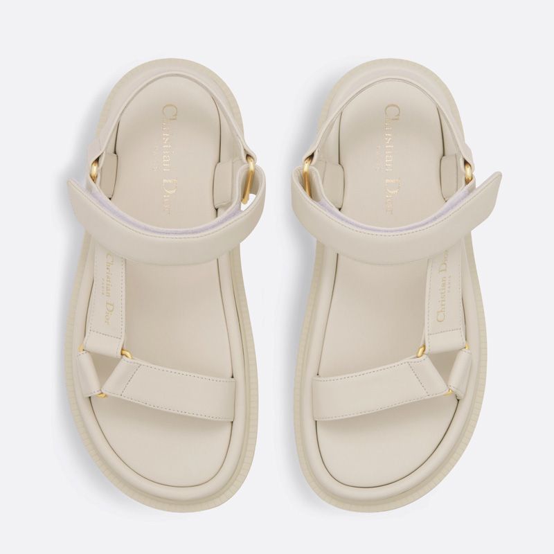 Hot Dior D-Wave Sandals Women Calfskin White