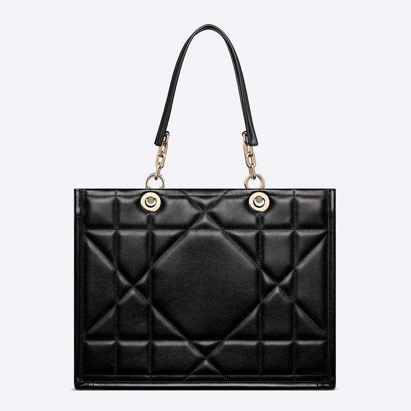 Dior Essential Tote Archicannage Calfskin Black Hot Sale