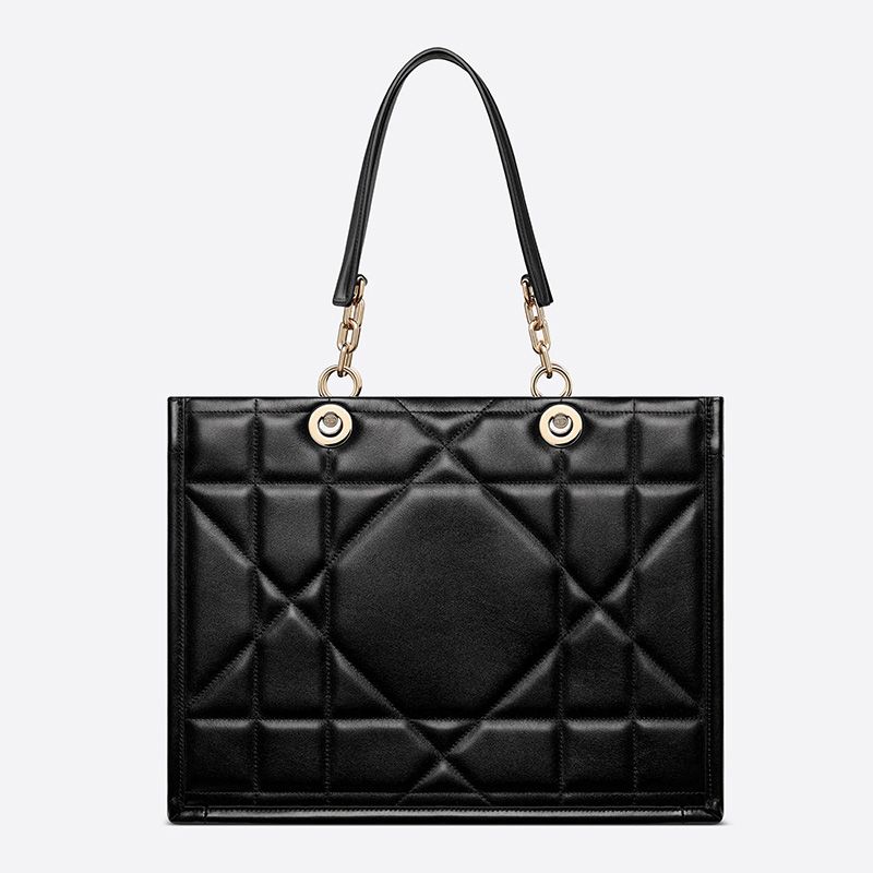 Dior Essential Tote Archicannage Calfskin Black Hot Sale