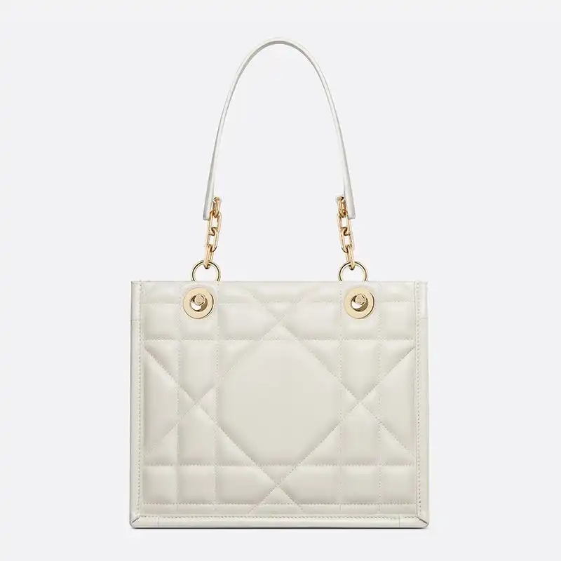 Dior Essential Tote Archicannage Calfskin White Luxury