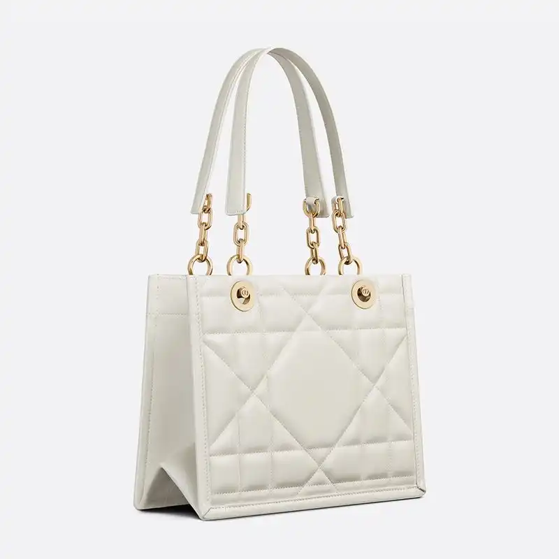 Cheap Dior Essential Tote Archicannage Calfskin White Luxury