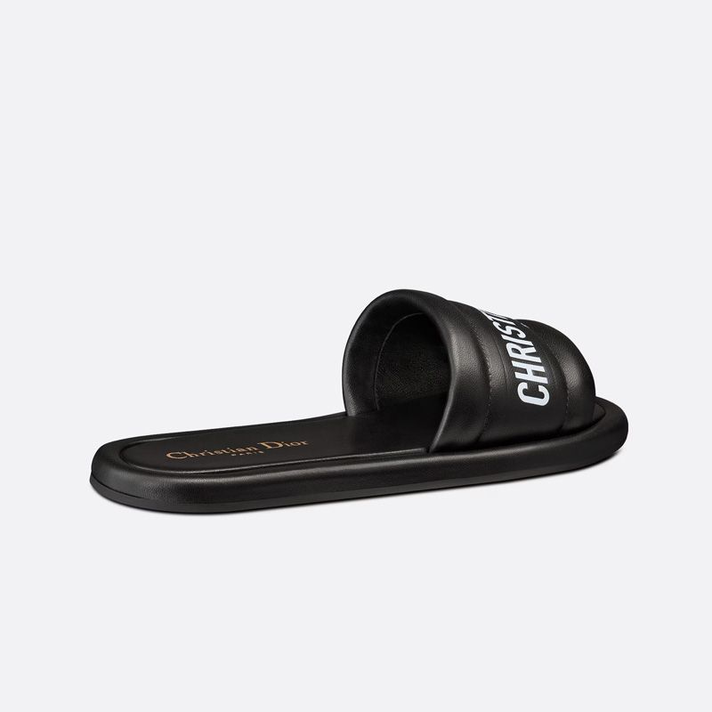 Hot Dior Every-D Slides Women Lambskin Black