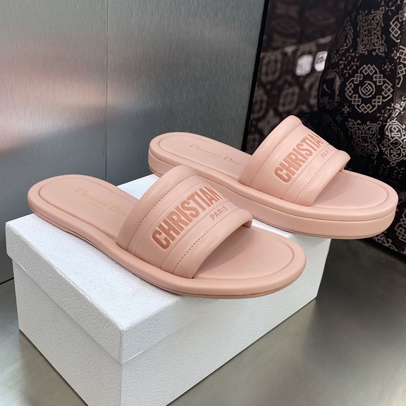 Dior Every-D Slides Women Lambskin Pink Hot Sale