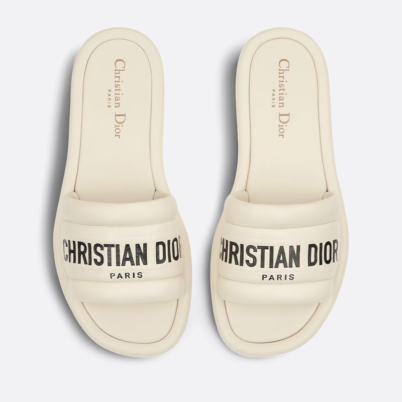 Dior Every-D Slides Women Lambskin White Hot Sale