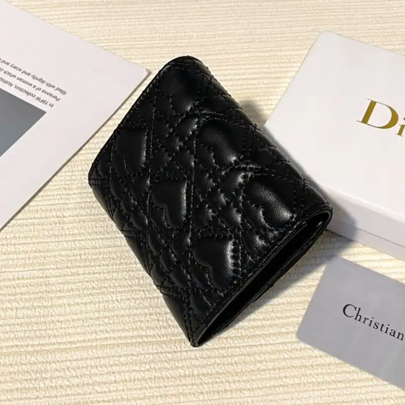 Affordable Hot Dior Flap Card Holder Cannage Lambskin Black