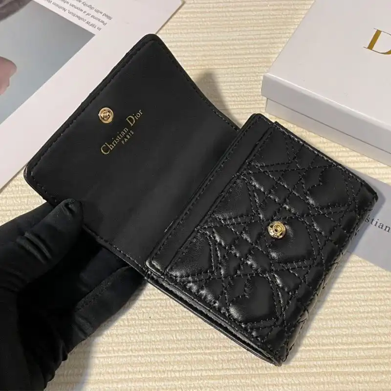 Affordable Hot Dior Flap Card Holder Cannage Lambskin Black