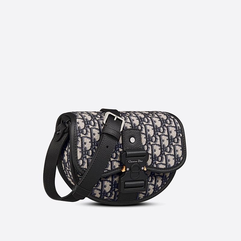 Hot Dior Gallop Messenger Oblique Motif Canvas Blue