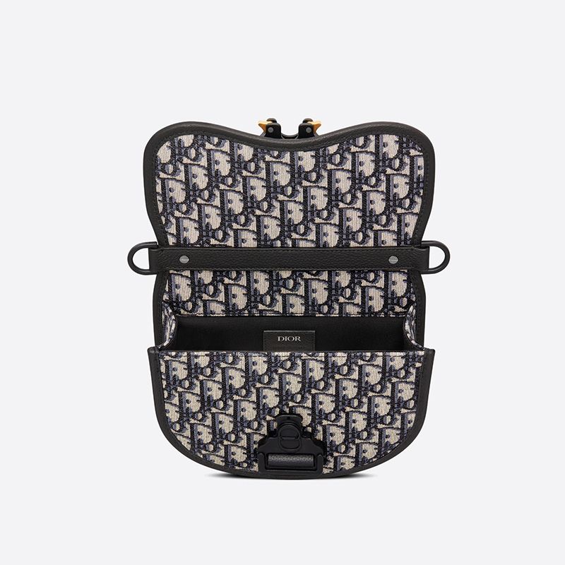 Hot Dior Gallop Messenger Oblique Motif Canvas Blue