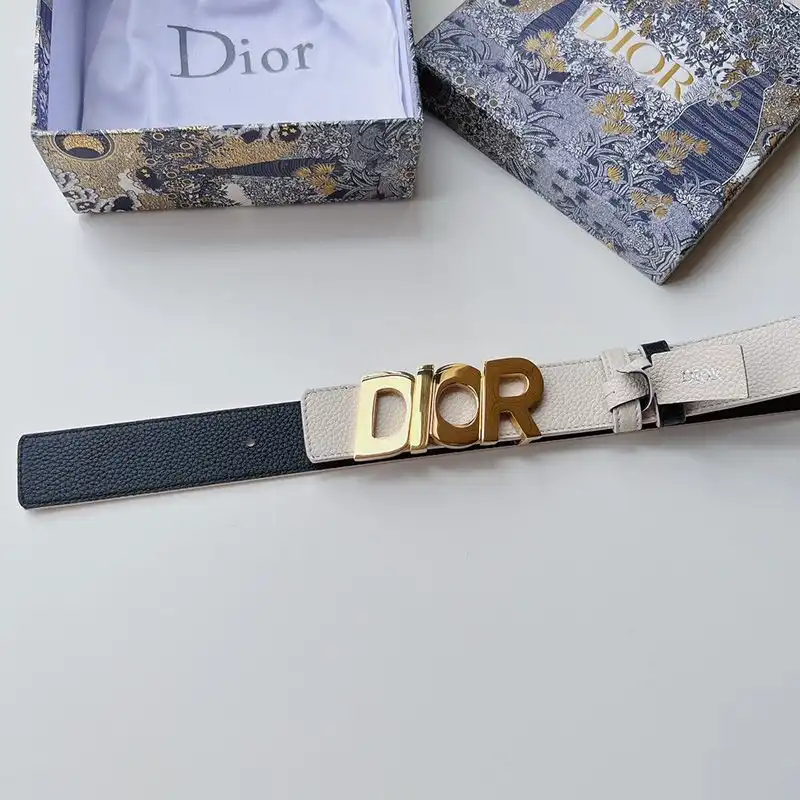 Cheap Hot Dior Italic Buckle Reversible Belt Grained Calfskin Beige