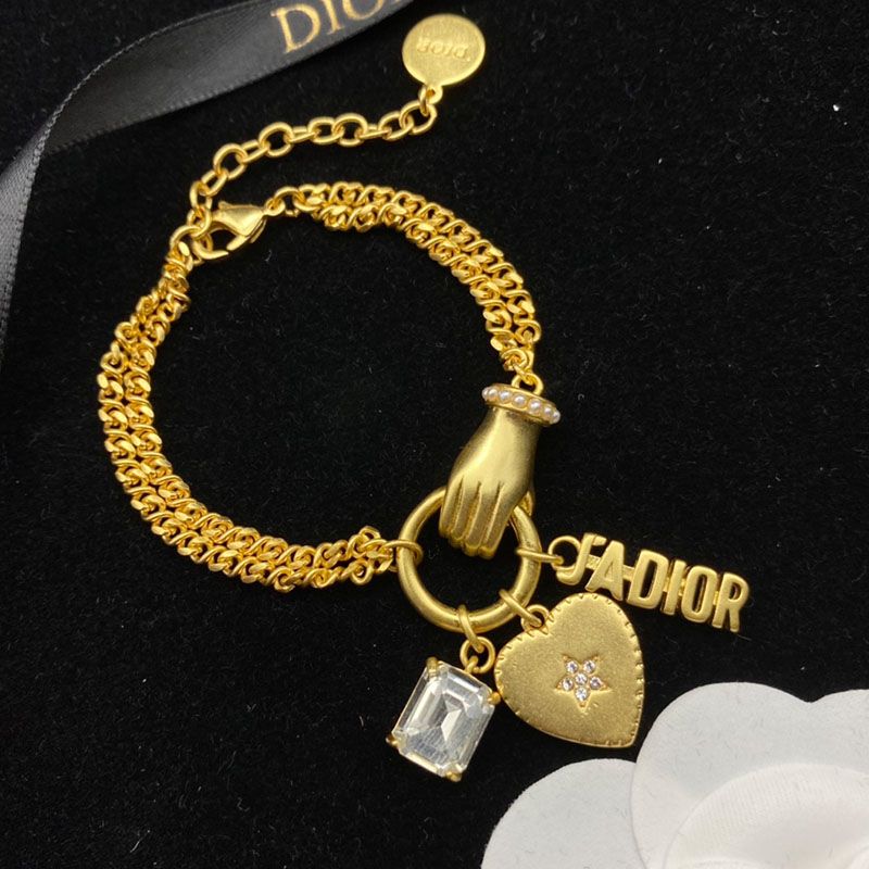 Dior J'ADIOR Bracelet Metal, White Resin Pearl And White Crystals Gold Hot Sale