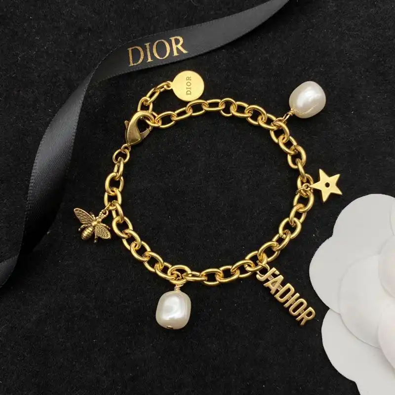 Hot Dior J'ADIOR Bracelet Metal, White Resin Pearls Gold