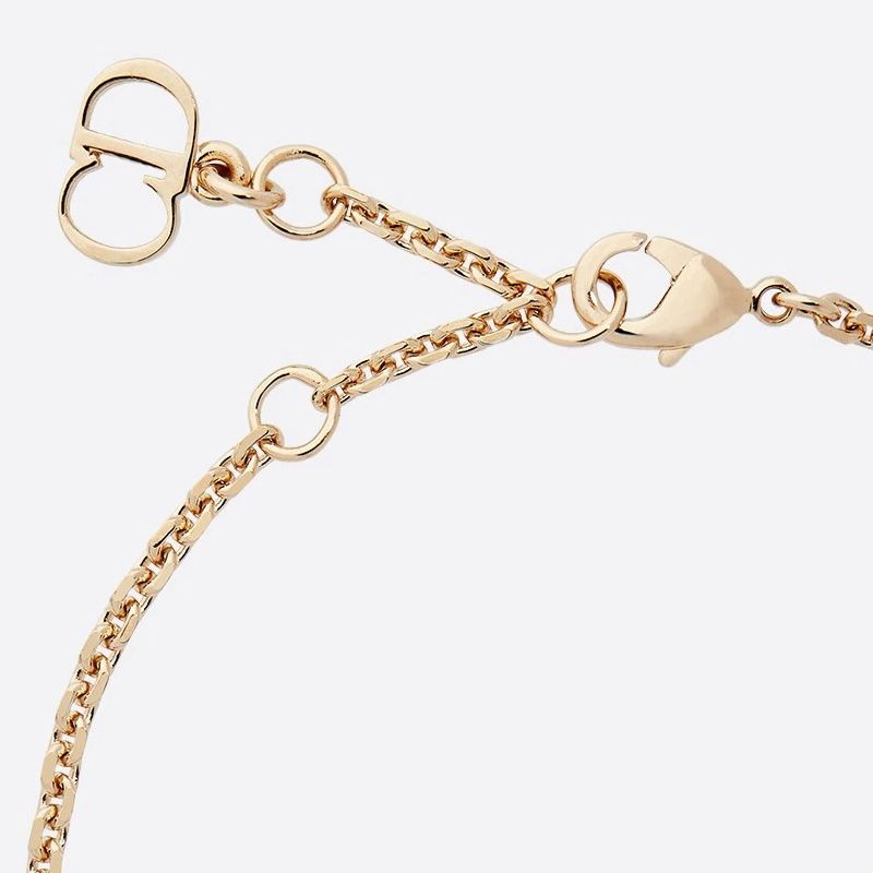 Hot Dior La Petite Tribale Bracelet Metal and White Crystals Gold