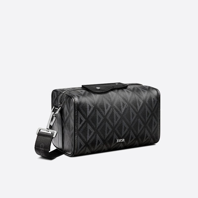 Dior Lingot 22 Bag CD Diamond Motif Canvas Black Hot Sale