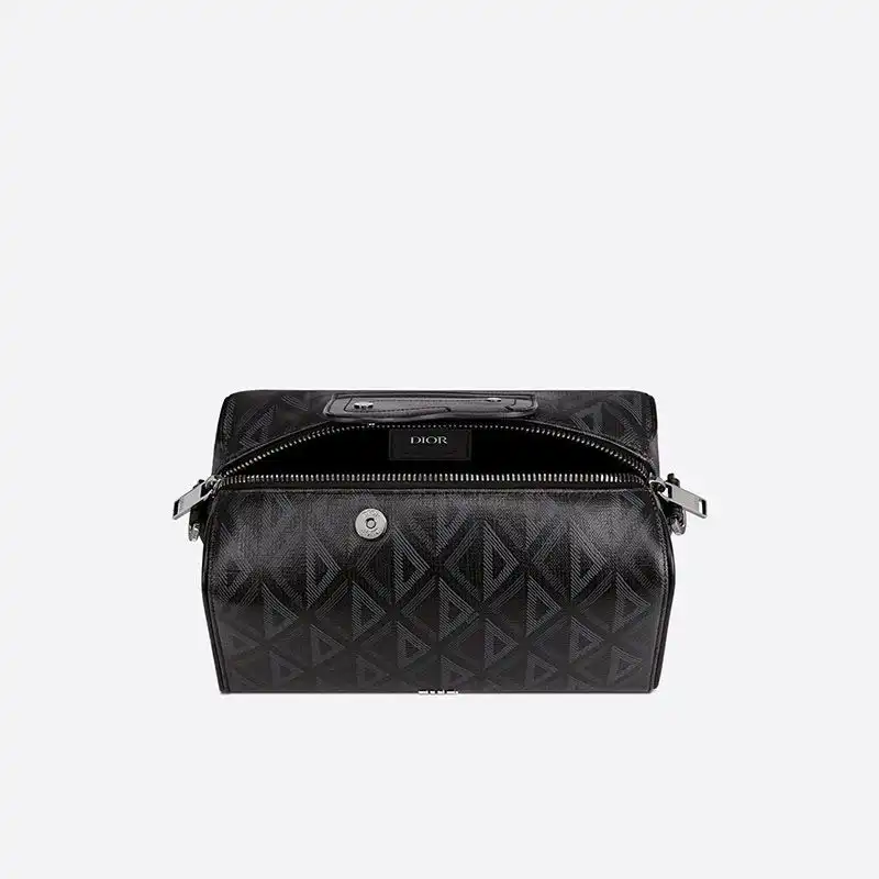 Cheap Dior Lingot 22 Bag CD Diamond Motif Canvas Black Luxury