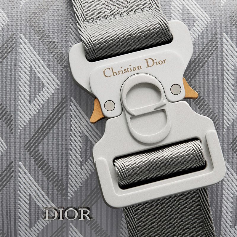 Hot Dior Lingot 22 Bag CD Diamond Motif Canvas Grey