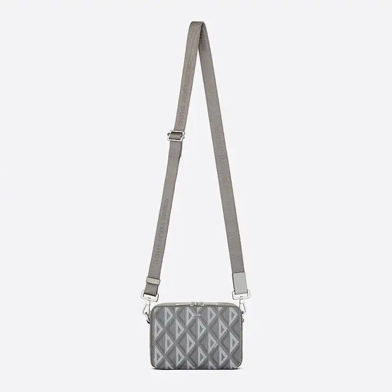 Cheap Hot Dior Messenger Pouch CD Diamond Motif Canvas Grey