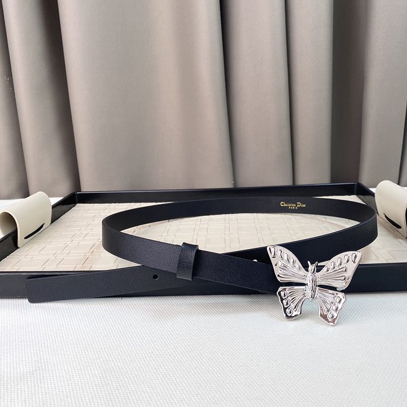 Hot Dior Metamorphose Belt 20MM Ultrasmooth Calfskin Black Silver