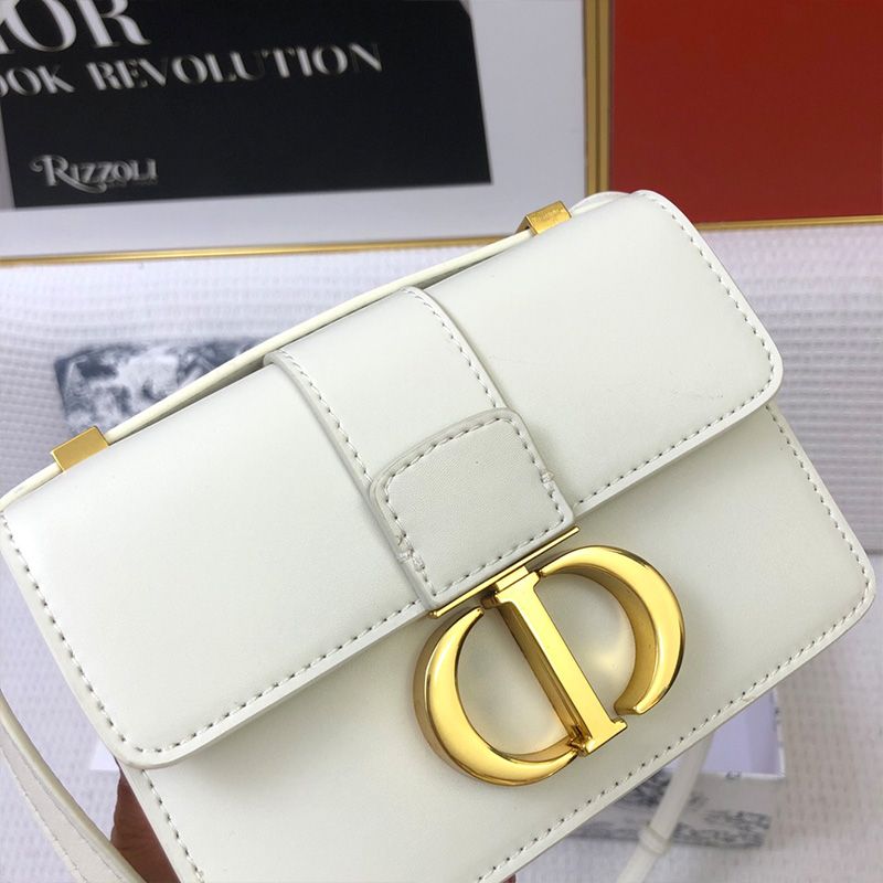 Hot Dior Micro 30 Montaigne Bag Box Calfskin White