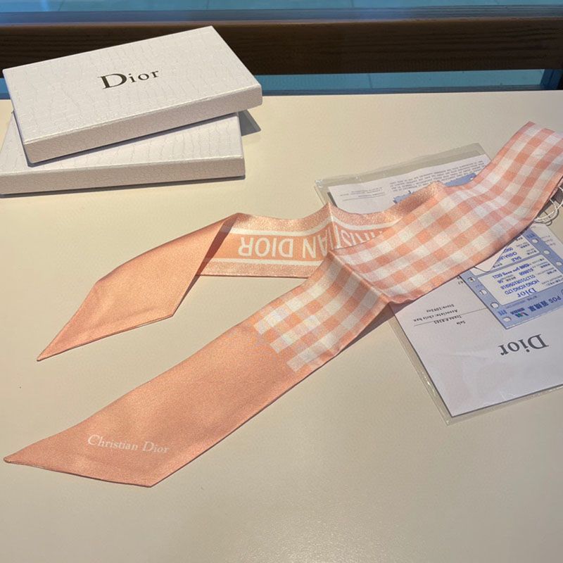 Dior Mitzah Twill D-Little Vichy Motif Silk Pink Hot Sale