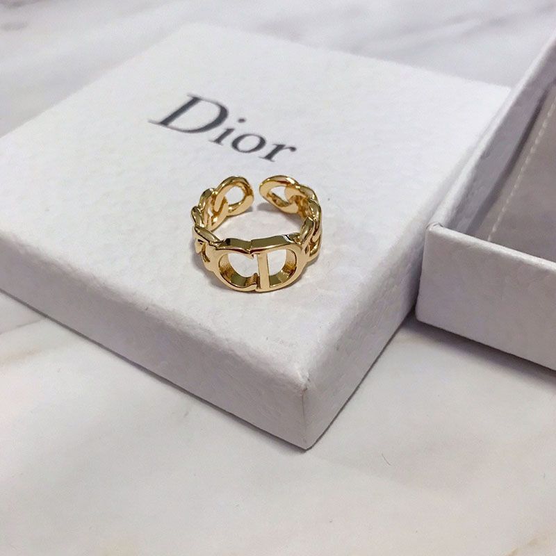 Hot Dior Open Chain 30 Montaigne Ring Metal Gold