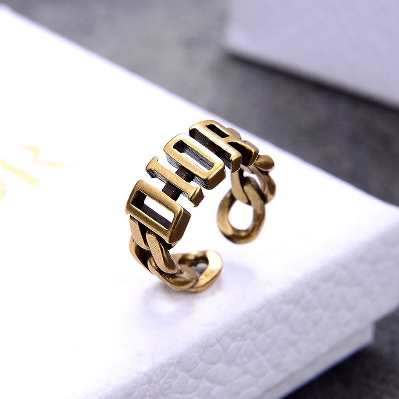 Dior Open Chain Evolution Ring Metal Gold Hot Sale