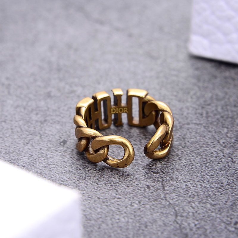 Dior Open Chain Evolution Ring Metal Gold Hot Sale