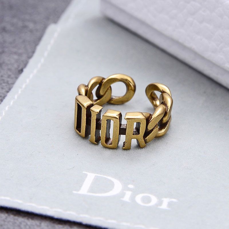 Dior Open Chain Evolution Ring Metal Gold Hot Sale