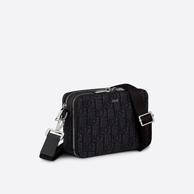 Dior Messenger Pouch Oblique Motif Canvas Black Hot Sale