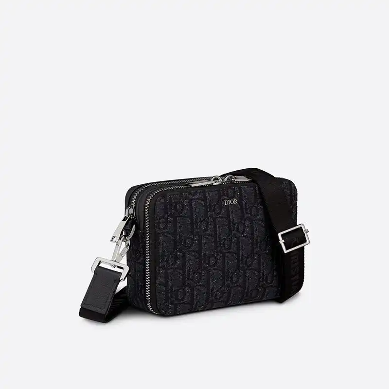 Cheap Hot Dior Messenger Pouch Oblique Motif Canvas Black