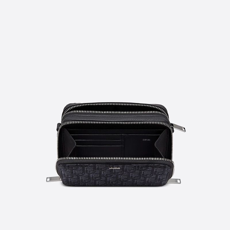 Dior Messenger Pouch Oblique Motif Canvas Black Hot Sale