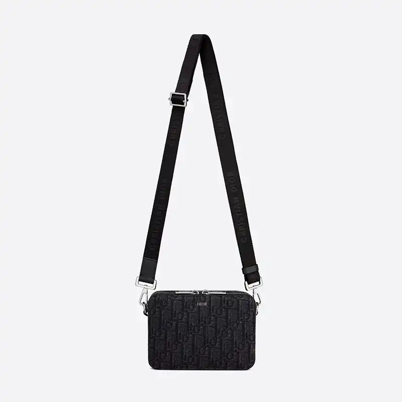 Cheap Hot Dior Messenger Pouch Oblique Motif Canvas Black