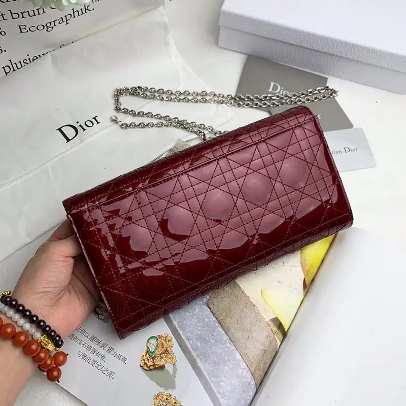 Affordable Hot Dior Pouch Patent Cannage Calfskin Red