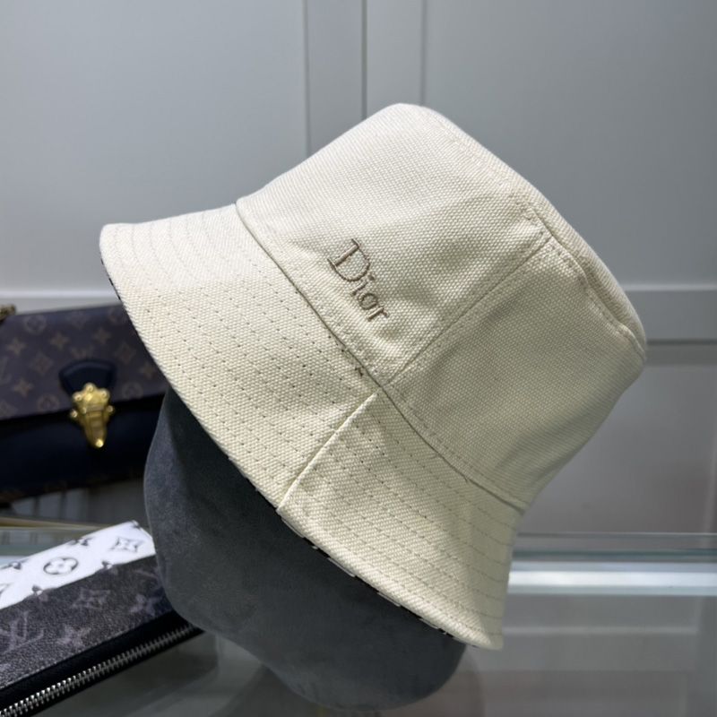 Hot Dior Reversible Bucket Hat Dior Oblique Motif Cotton Beige