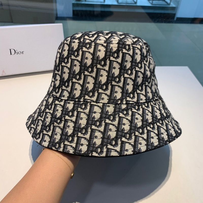 Dior Reversible Bucket Hat Teddy Oblique Motif Cotton Black Hot Sale