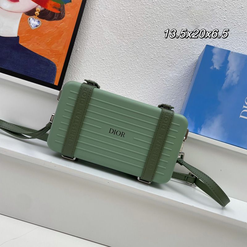 Hot Dior x Rimowa Personal Clutch Aluminum Green