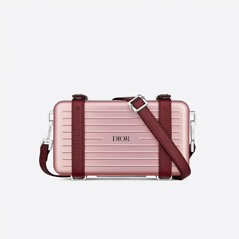 Hot Dior x Rimowa Personal Clutch Aluminum Pink