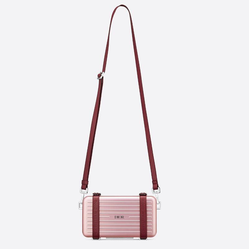 Hot Dior x Rimowa Personal Clutch Aluminum Pink