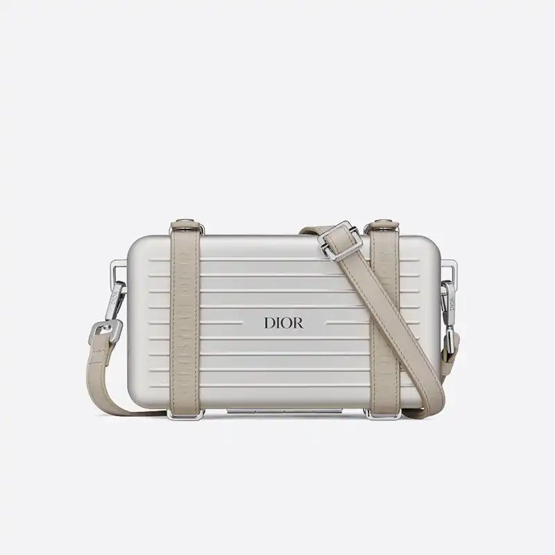 Hot Dior x Rimowa Personal Clutch Aluminum Silver