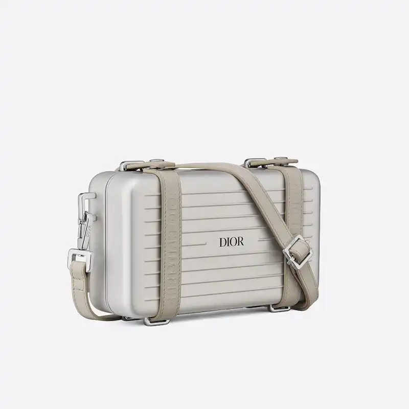 Cheap Dior x Rimowa Personal Clutch Aluminum Silver