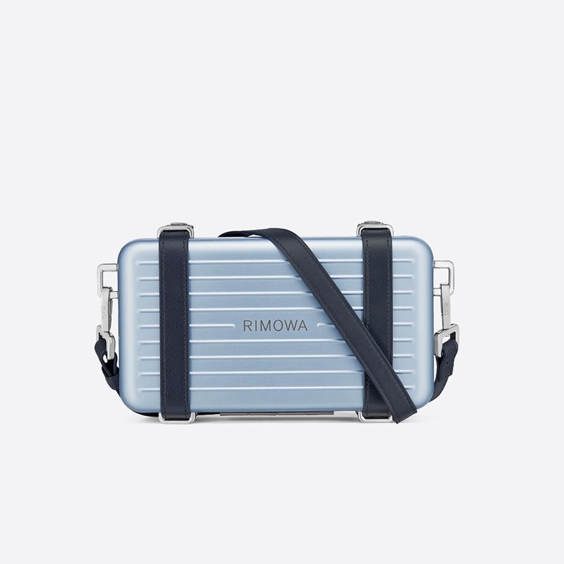 Hot Dior x Rimowa Personal Clutch Aluminum Sky Blue