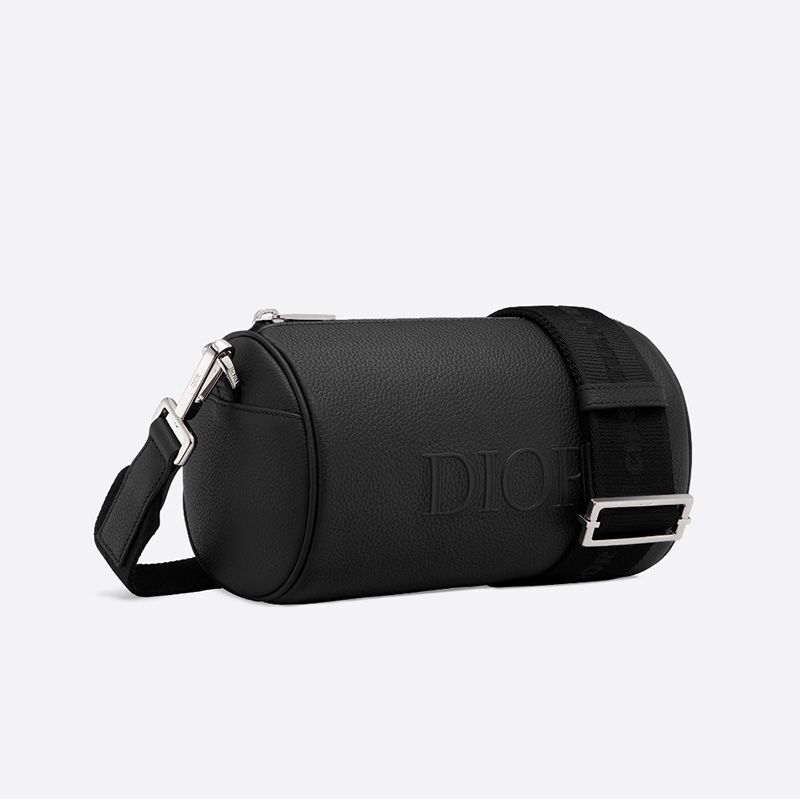 Hot Dior Roller Messenger Grained Calfskin Black