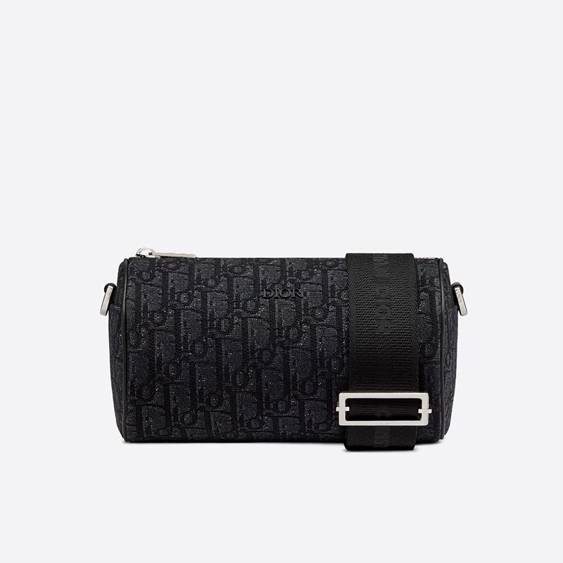 Dior Roller Messenger Oblique Motif Canvas Black Hot Sale