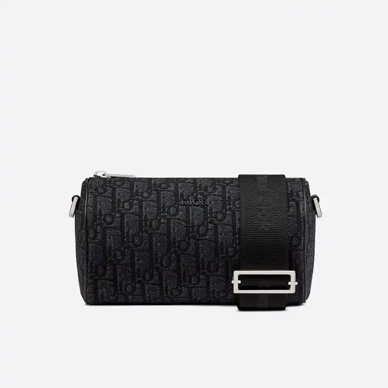 Dior Roller Messenger Oblique Motif Canvas Black Luxury