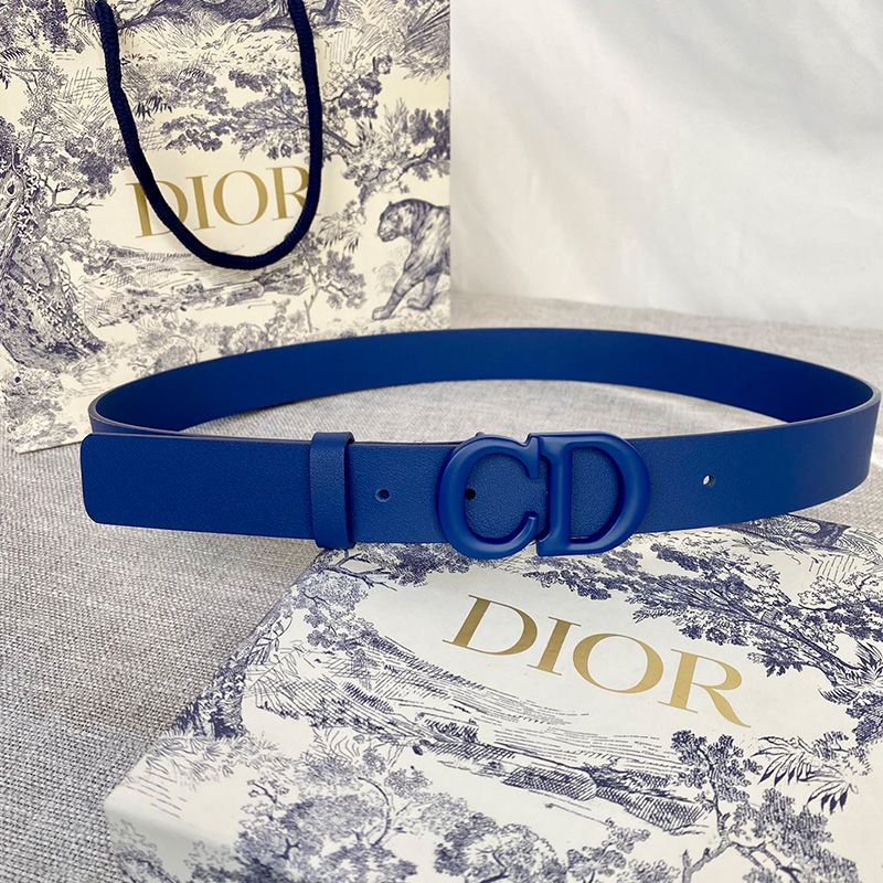 Hot Dior Saddle Belt Matte Calfskin Blue