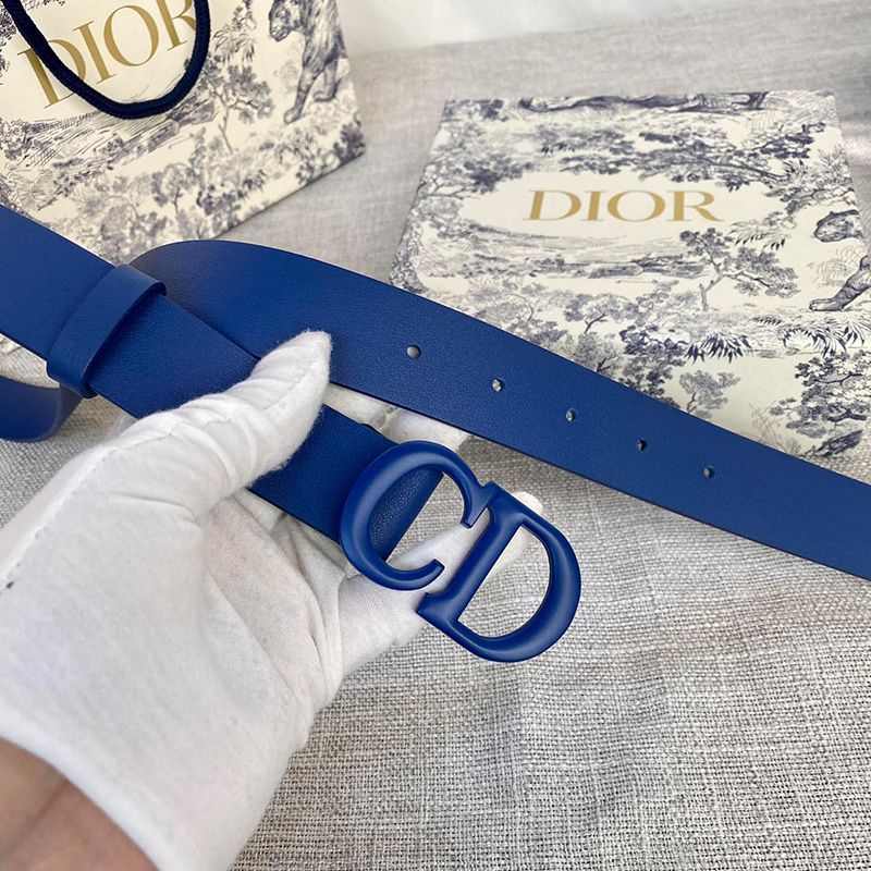 Hot Dior Saddle Belt Matte Calfskin Blue