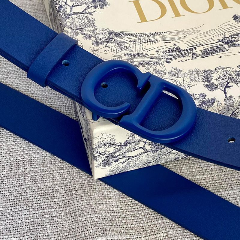 Hot Dior Saddle Belt Matte Calfskin Blue